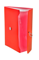 Teczka A4 PP harmonijkowa z gumką czerwona