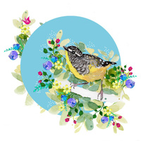 Karnet Swarovski kwadrat CL2007 Żółty ptaszek