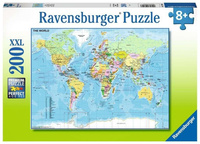 Puzzle 200 Mapa świata XXL Ravensburger