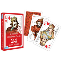 Karty 24 listki. Królowie i królowe Polski. Talia czerwona