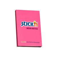 Notes samoprzylepny 76x51 mm ciemnoróżowy neon 100 kartek