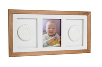 Ramka potrójna z glinką Odcisk bobasa brązowa (nowa)