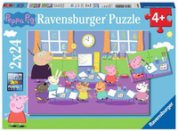 Puzzle 2x24 Świnka Peppa i cała klasa Ravensburger
