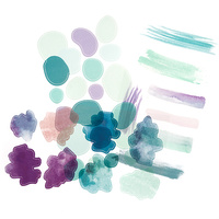 NAKLEJKI TRANSPARENTNE, PVC, AKWARELOWE KSZTAŁTY