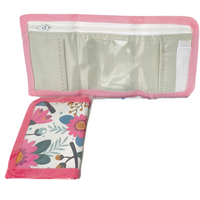 Portfelik dziecięcy w kwiatki modny elegancki dla dziewczynek do szkoły