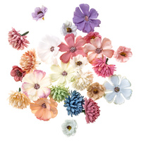 KWIATY Z TKANINY, 3 WZORY,  24 SZT, MULTIKOLOR