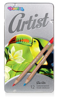 Colorino artist kredki ołówkowe okrągłe 12 kolorów metalowe pudełko