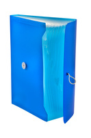 Teczka A4 PP harmonijkowa z gumką niebieska