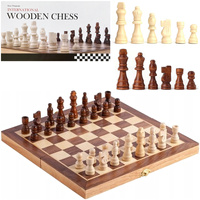 SZACHY DREWNIANE SKŁADANE GRA LOGICZNA DLA DZIECI I DOROSŁYCH PREZENT GRY