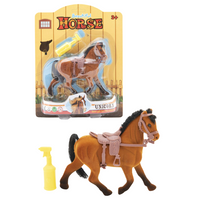 Koń flokowany zabawka dla dzieci 2 kolory realistyczny wygląd