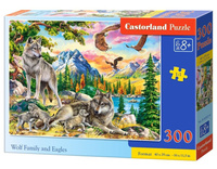 Puzzle 300 Wolf Family and Eagles CASTOR Castorland
