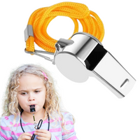 Gwizdek sędziowski sportowy metalowy ze sznurkiem dla trenera i nauczyciela