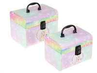 2KUFERKI KOSMETYCZKA WALIZKA NA KOSMETYKI LUSTERKO