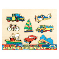 Układanka drewniana pojazdy edukacyjna zabawka dla dzieci rozwijająca