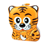 Skarbonka metalowa dla dziecka tygrys na monety edukacyjna oszczędzanie