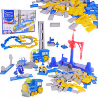 Pociąg Lokomotywa Kolejka Układająca Domino Zabawka Logiczna Klocki Duża