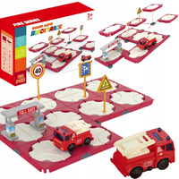 Labirynt Drogowy Straż Pożarna Znak Drogowy Pojazd Zabawka Prezent