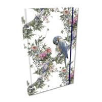 Notes A5 kratka z gumką Soft Touch Boho Papugi