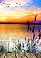 BIG OBRAZ MALOWANIE PO NUMERACH ZACHÓD SŁONCA+RAMA