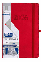 Kalendarz 2026 Jazz A5 tygodniowy czerwony