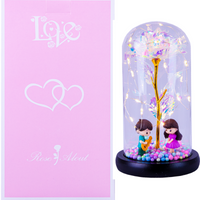 WIECZNA RÓŻA W SZKLE ŚWIATEŁKA LED WALENTYNKI HQ