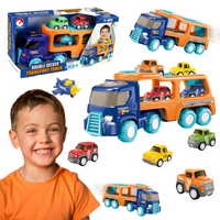 Duży Tir Ciężarówka Laweta Transport Dla Samochodzików Dźwięk Świeci 