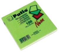 NOTES NEON SAMOP. 75x75mm ZIELONY - 12 szt.