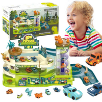 Parking Dinozaur Garaż 3 Poziomy + 4 Auta Zjeżdżalnia Prezent Dla Dzieci