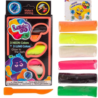 Zestaw Ciastoliny W Neonowych Kolorach Świecące W Ciemności Fluorescencyjne