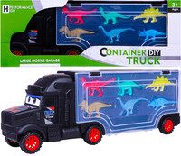 DUŻE AUTO LAWETA TIR WALIZKA +6 DINOZAURY KOLORY