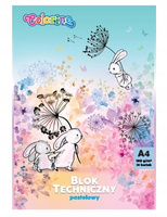 Colorino blok techniczny a4 kolorowy 10 kartek 160g pastelowy