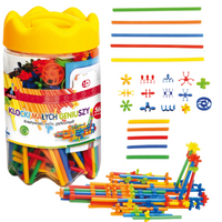 KLOCKI MAŁYCH GENIUSZY KONSTRUKCYJNE SŁOMKI PATYCZKI ZESTAW 560 EL