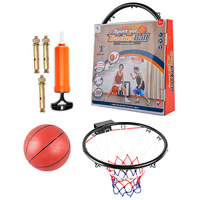 KOSZ DO KOSZYKÓWKI ZESTAW DO GRY KOSZYKÓWKĘ METALOWA OBRĘCZ + PIŁKA POMPKA