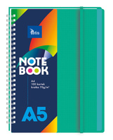 Kołonotatnik A5 okładka pp kolor zielony 70g/m2 100 kartek