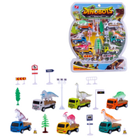 Zabawki Zestaw Aut Pull Back Dinozaury Edukacyjne Pojazdy dla Dzieci