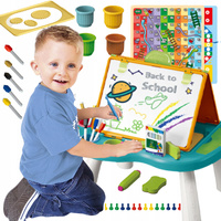 TABLICA DWUSTRONNA EDUKACYJNA STEMPELKI KREDOWA DWUSTRONNA STOLIK AKCESORIA