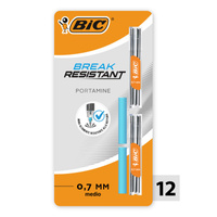 Wkłady do ołówka +gumka BIC Break Resistant 0.7mm blister 12+2szt