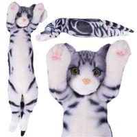 Maskotka Pluszak Kotek Długi Szary Przytulanka Do Spania Poduszka Miś