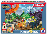 Puzzle 100 Schleich Eldrador Bitwa o super kryształ + figurka 113350