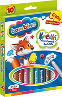 Kredki BAMBINO w oprawie drewnianej 10 kolorów + temperówka do szkoły klasy