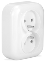 GNIAZDKO PODWÓJNE Z UZIEMIENIEM SIECIOWE NATYNKOWE