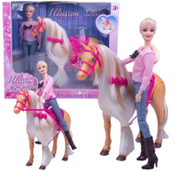 LALKA Z KONIEM CHODZĄCY KOŃ Z DŹWIĘKIEM SIODŁO