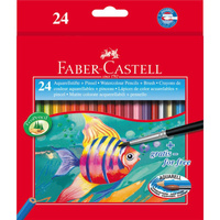 Kredki akwarelowe z pędzelkiem Rybka Faber-Castell 24 kolory