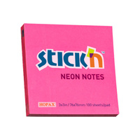 Notes samoprzylepny 76x76 mm ciemnoróżowy neon 100 kartek