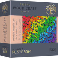 Puzzle 500+1 drewniane Tęczowe motyle 20159