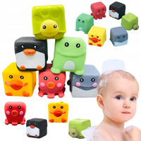 MIĘKKIE KLOCKI SENSORYCZNE DLA DZIECI KOLORY KSZTAŁTY DO WANNY ZESTAW 6 SZT