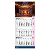 Kalendarz 2026 trójdzielny Premium Kominek