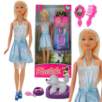 Duża Lalka Z Pieskiem Do Czesania Pies Ruchome Elementy Akcesoria