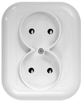 GNIAZDO GNIAZDKO PODWÓJNE BEZ UZIEMIENIA SIECIOWE