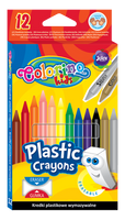 Colorino kids kredki świecowe 12 kol okrągłe plastikowe wymazywalne z gumką